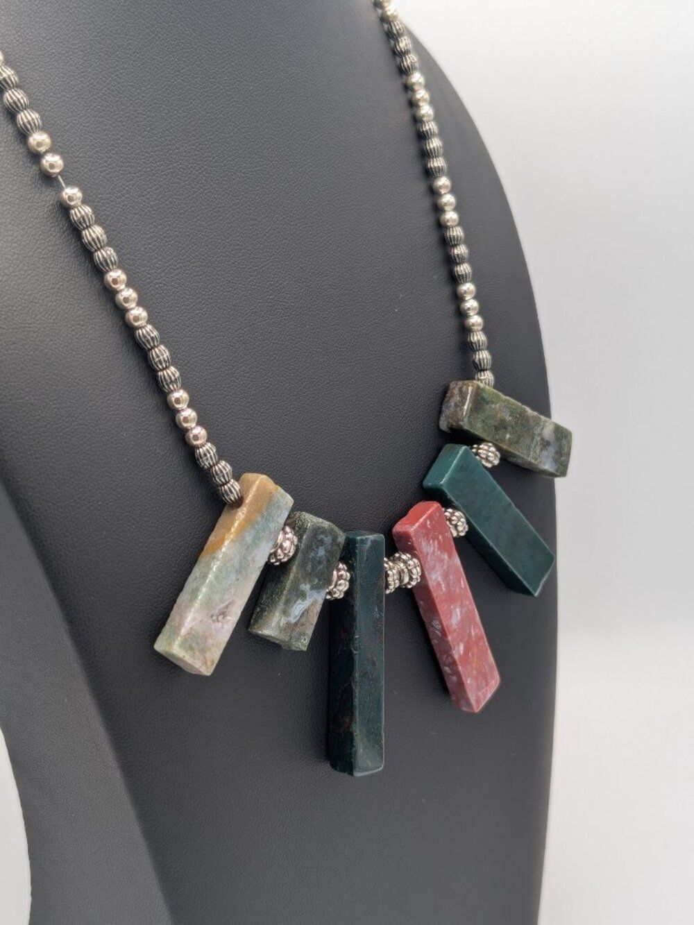 Natural Gemstone Slab Destash Lot Moss Agate Jasper Beads Craft Repair Upcycle - Picture 2 of 9